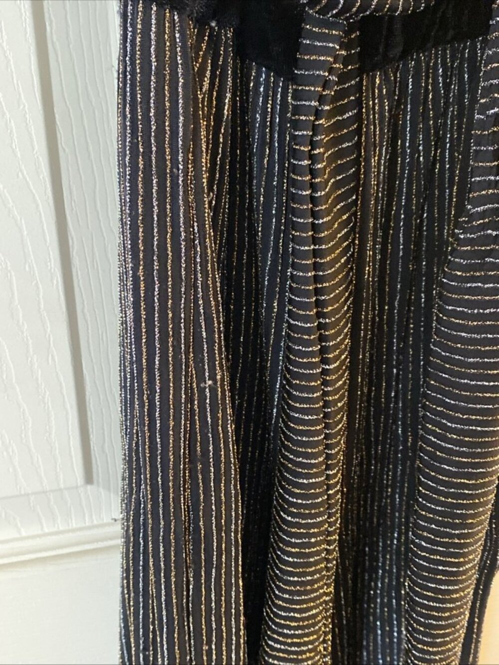 Knit Works Girls Flutter Sleeve S 7-8 Belted Square Neck Black/Metallic Jumpsuit - Picture 5 of 16